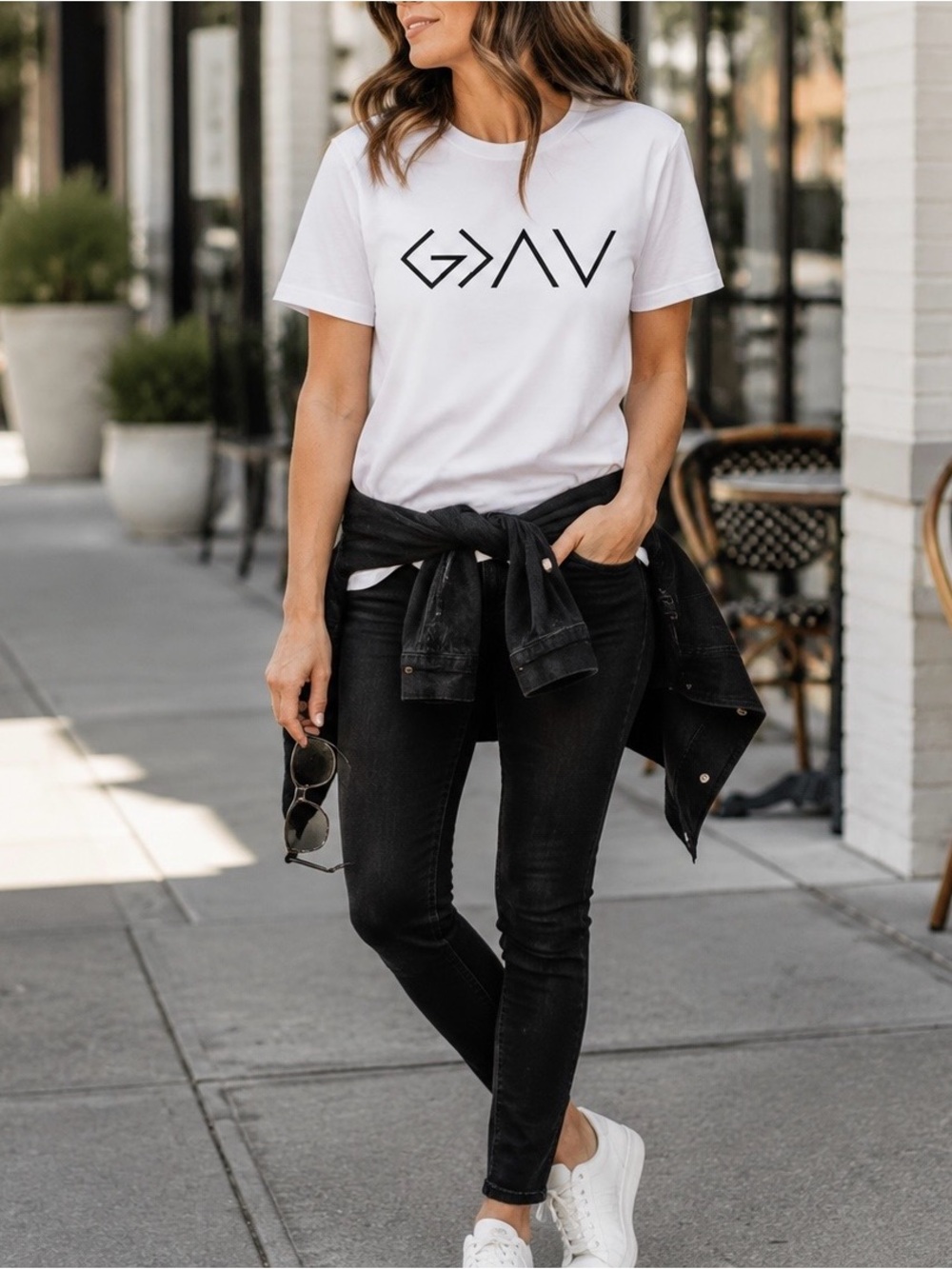 Women’s M God Is Greater Than Highs Lows Christian T-Shirt
